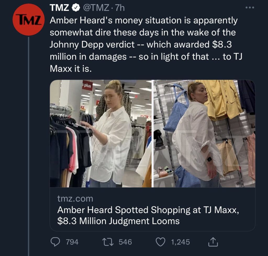 Amber Heard's Outlet Shopping